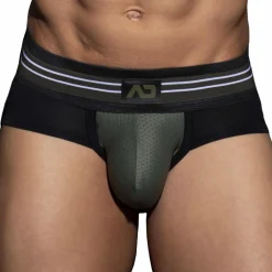 AD Fetish Slips Sexy-Slip Double Stripe Noir - Kaki