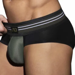 AD Fetish Slips Sexy-Slip Double Stripe Noir - Kaki