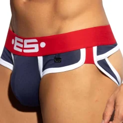 ES Collection Slips Sexy-Slip Empty Bottom Double Side Coton Marine - Rouge