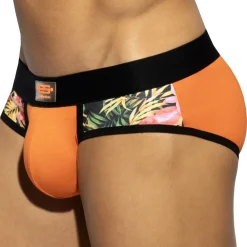 ES Collection Slips-Slip Flowery Panel Orange