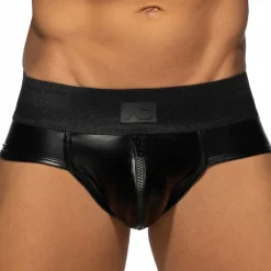 AD Fetish Slips Sexy-Slip Front Zip Rub Cockring Noir