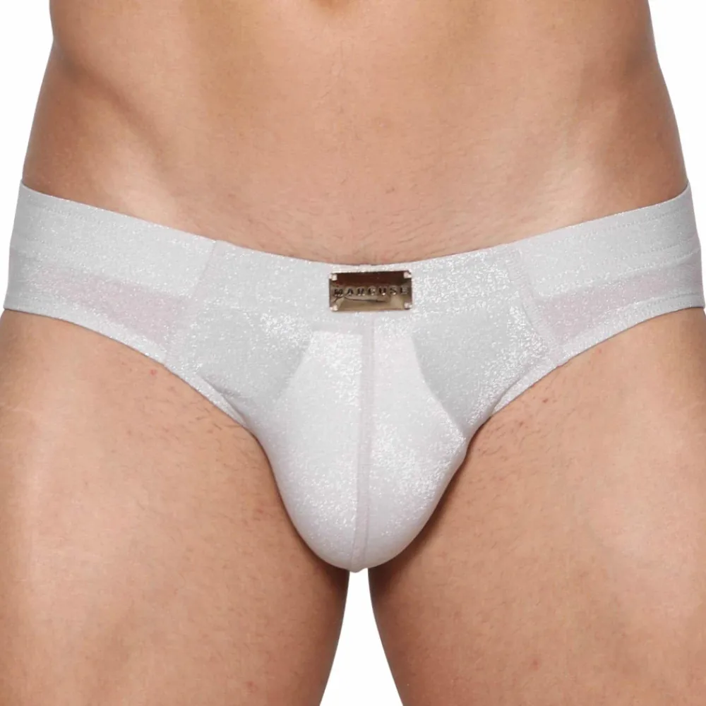 Marcuse Slips Sexy|Push Up-Slip Glisten Blanc - Argent