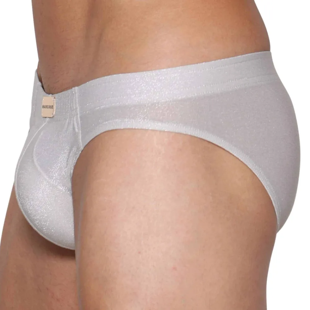 Marcuse Slips Sexy|Push Up-Slip Glisten Blanc - Argent