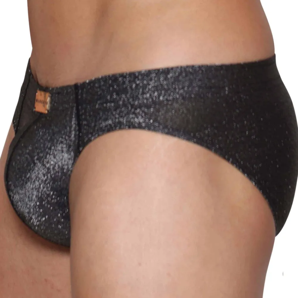 Marcuse Slips Sexy|Push Up-Slip Glisten Noir - Argent