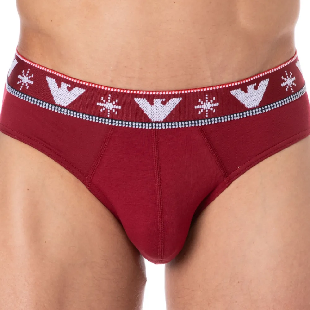 Emporio Armani Slips-Slip Holidays Jacquard Rouge