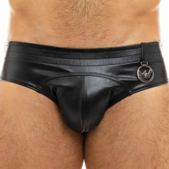 Modus Vivendi Slips Sexy-Slip Leather Simili-Cuir Noir