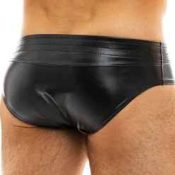 Modus Vivendi Slips Sexy-Slip Leather Simili-Cuir Noir