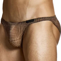 Modus Vivendi Slips Sexy-Slip Low Cut Abstract Résille Marron