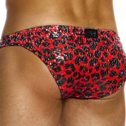 Modus Vivendi Slips Sexy-Slip Low Cut Léopard Sequins Rouge