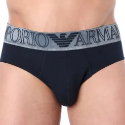 Emporio Armani Slips-Slip Megalogo Coton Bleu Marine