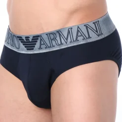 Emporio Armani Slips-Slip Megalogo Coton Bleu Marine