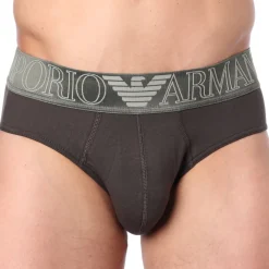 Emporio Armani Slips-Slip Megalogo Coton Marron