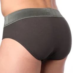 Emporio Armani Slips-Slip Megalogo Coton Marron