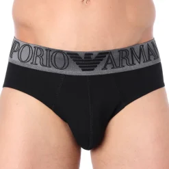 Emporio Armani Slips-Slip Megalogo Coton Noir