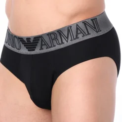 Emporio Armani Slips-Slip Megalogo Coton Noir