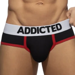 Addicted Slips-Slip Microfibre Piquée Noir - Blanc