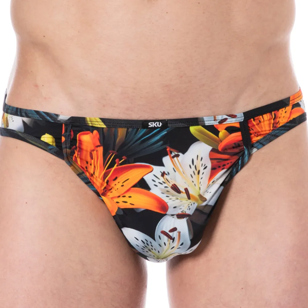 SKU Poche Ergonomique|Mini Slips-Slip Microfibre Tropical Summer Noir