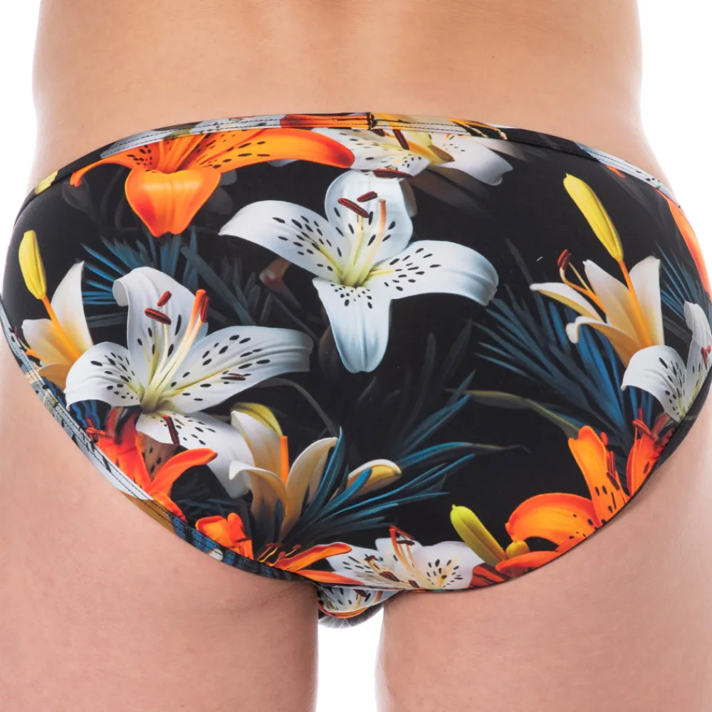 SKU Poche Ergonomique|Mini Slips-Slip Microfibre Tropical Summer Noir