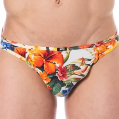 SKU Poche Ergonomique|Mini Slips-Slip Microfibre Tropical Summer Blanc