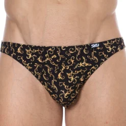 SKU Mini Slips|Slips-Slip Mini Coton Baroque Noir
