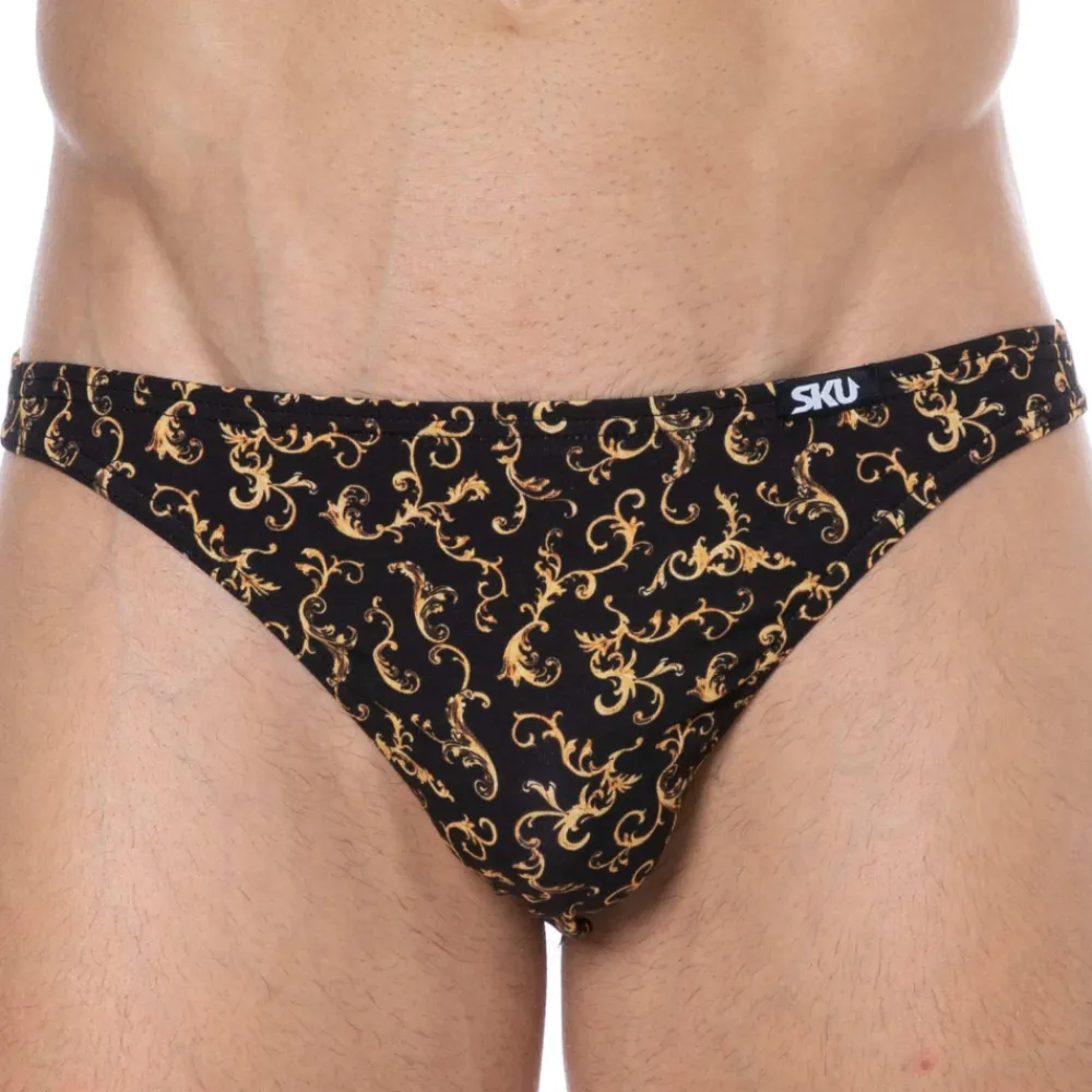 SKU Mini Slips|Slips-Slip Mini Coton Baroque Noir