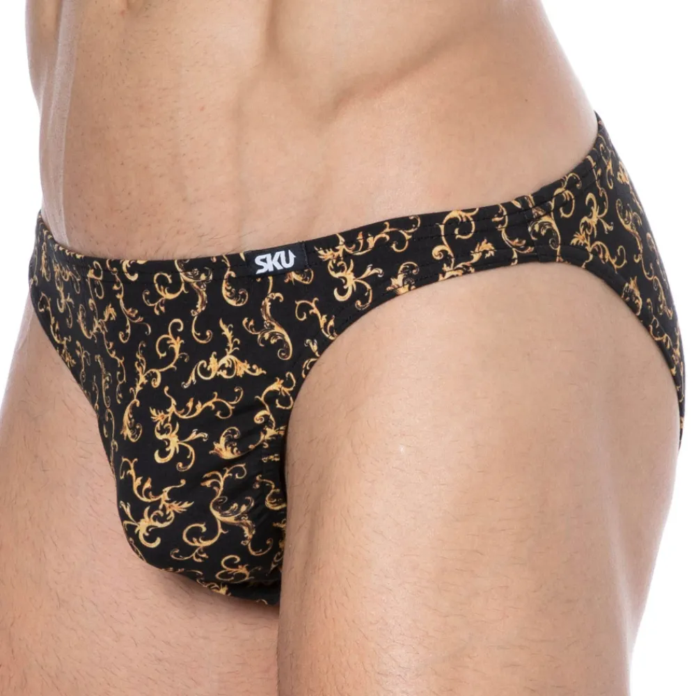 SKU Mini Slips|Slips-Slip Mini Coton Baroque Noir