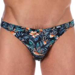 SKU Mini Slips|Slips-Slip Mini Coton Floral Bleu Marine
