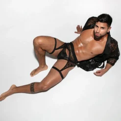 TOF Paris Slips Sexy-Slip Mini en Dentelle Fluide Noir