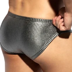 ES Collection Slips Sexy-Slip Métallique Art Déco Argenté