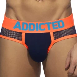 Addicted Slips Sexy|Slips-Slip Neon Mesh Bleu Marine