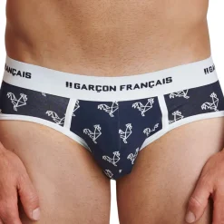 Garçon Français Slips-Slip Origami Coq Bleu Marine - Blanc
