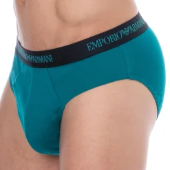 Emporio Armani Slips-Slip Pure Cotton Bleu Paon