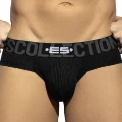 ES Collection Slips-Slip Recycled Rib Noir