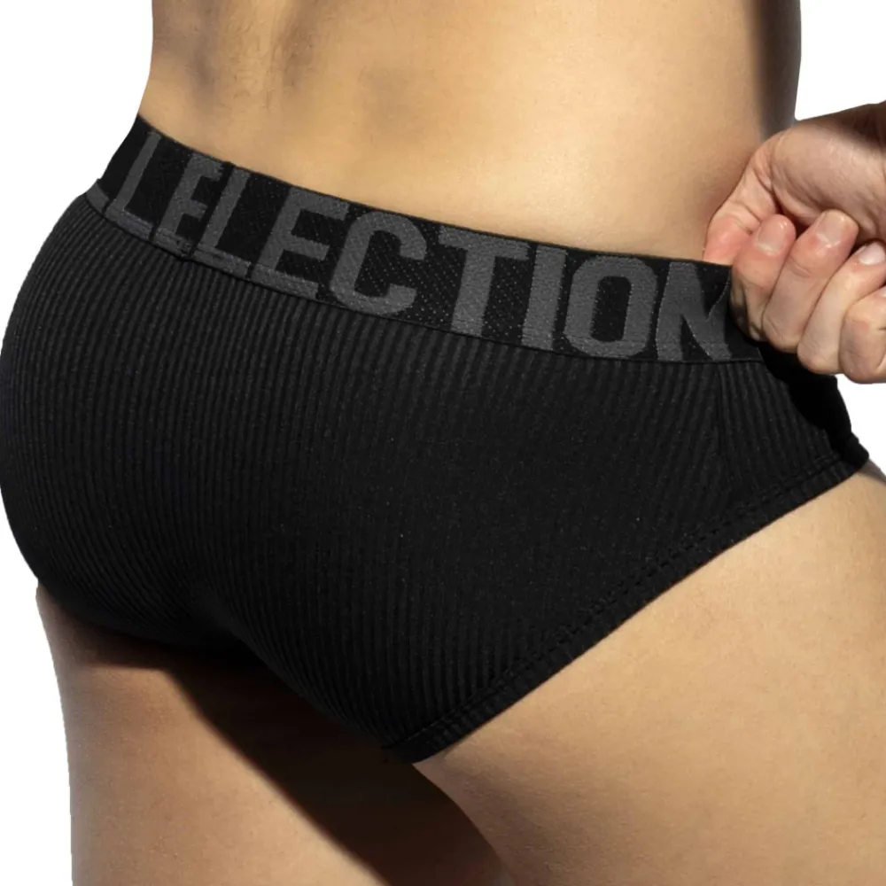 ES Collection Slips-Slip Recycled Rib Noir