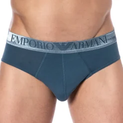 Emporio Armani Slips-Slip Shiny Logoband Bleu
