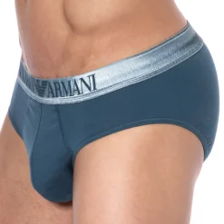Emporio Armani Slips-Slip Shiny Logoband Bleu