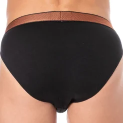 Emporio Armani Slips-Slip Shiny Logoband Coton Noir