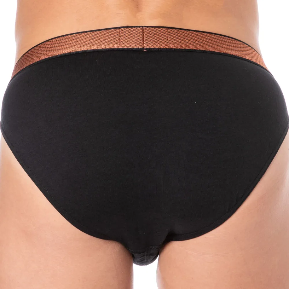 Emporio Armani Slips-Slip Shiny Logoband Coton Noir