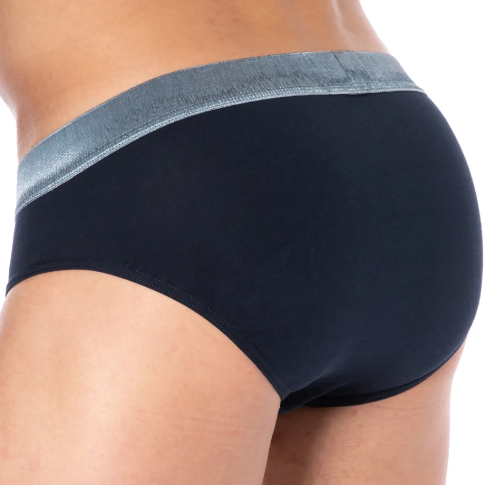 Emporio Armani Slips-Slip Shiny Logoband Marine