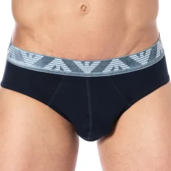 Emporio Armani Slips-Slip Shiny Logoband Marine - Aigle