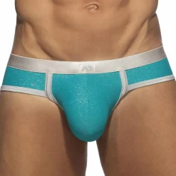 Addicted Slips De Bain|Slips-Slip Shiny Piqué Swimderwear Turquoise