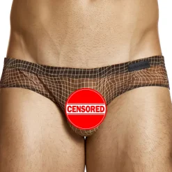 Modus Vivendi Slips Sexy-Slip Super Low Rise Abstract Résille Marron