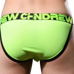 Andrew Christian Poche Ergonomique|Sous-Vêtements Sport-Slip Tanga Almost Naked Moisture Control Jaune Fluo