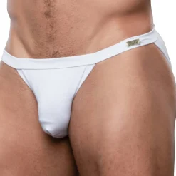 Andrew Christian Poche Ergonomique|Slips Tanga-Slip Tanga Almost Naked "Sex" Bambou Blanc