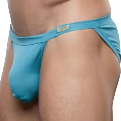 Andrew Christian Poche Ergonomique|Slips Tanga-Slip Tanga Almost Naked "Sex" Bambou Bleu