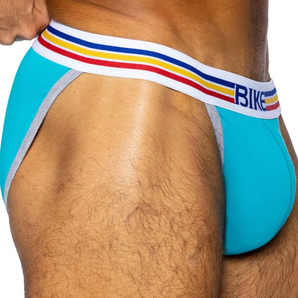 Bike Slips Tanga|Slips-Slip Tanga Coton Bleu Turquoise