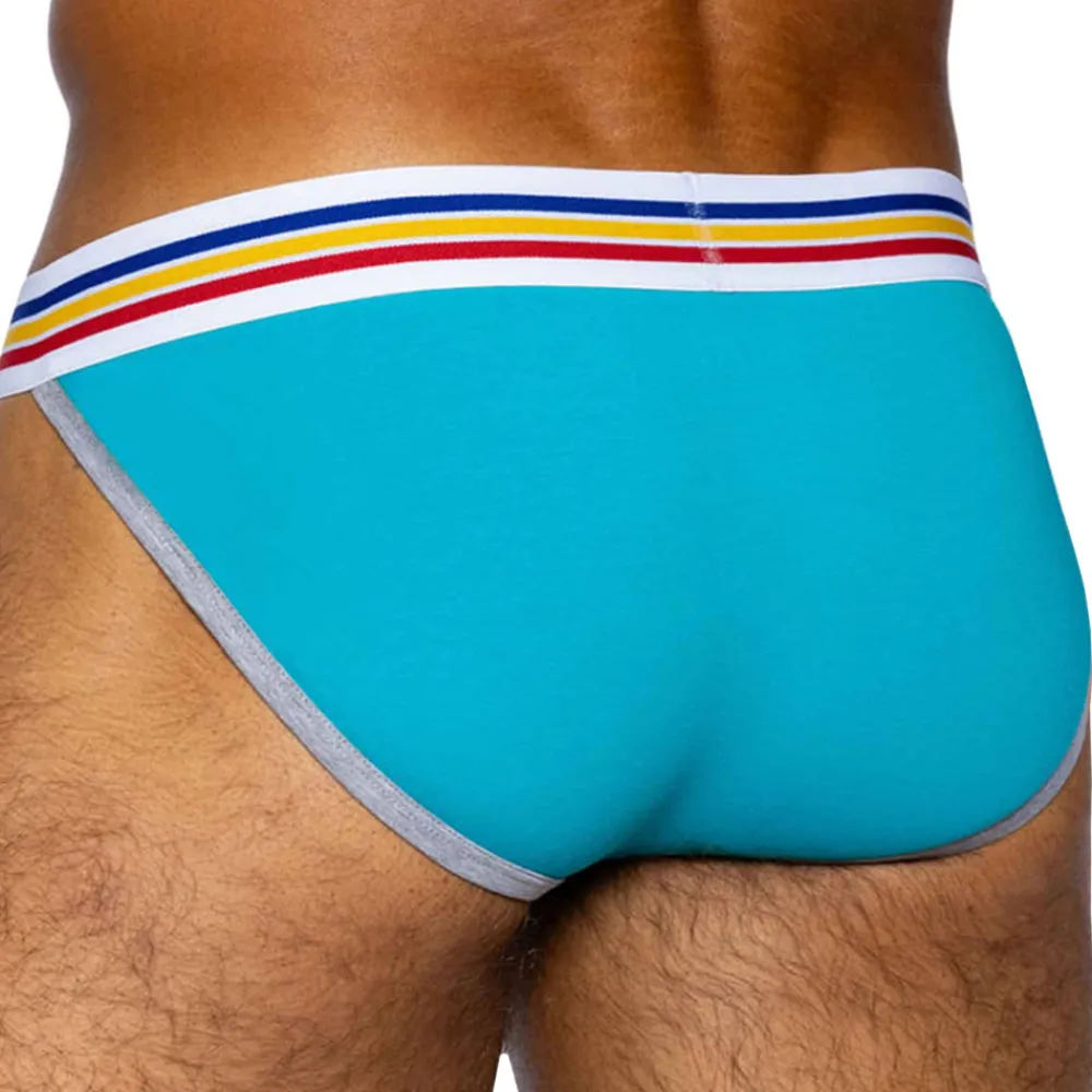 Bike Slips Tanga|Slips-Slip Tanga Coton Bleu Turquoise