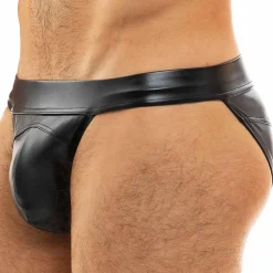 Modus Vivendi Slips Sexy-Slip Tanga Leather Simili-Cuir Noir
