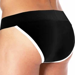 SKU Slips Tanga|Slips-Slip Tanga Logo Coton Noir