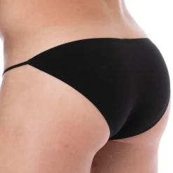 SKU Slips Sexy|Slips Tanga-Slip Tanga Mini Coton Uni Noir